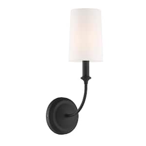 Sylvan 4.75 in. 1-Light Black Forged Wall Sconce