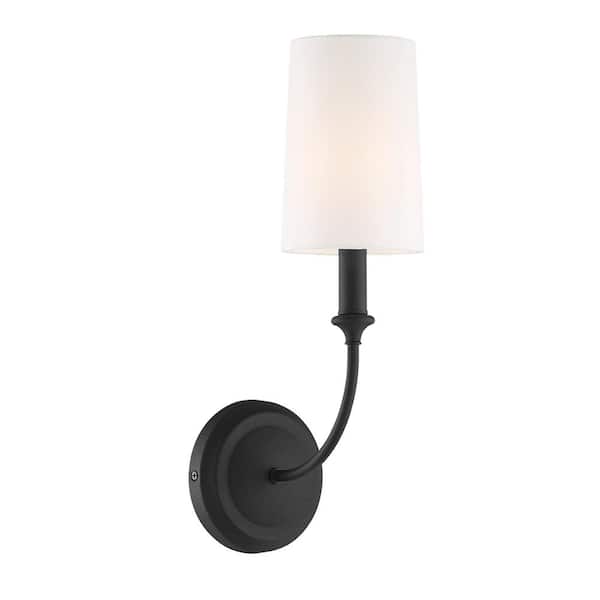 Crystorama Sylvan 4.75 in. 1-Light Black Forged Wall Sconce