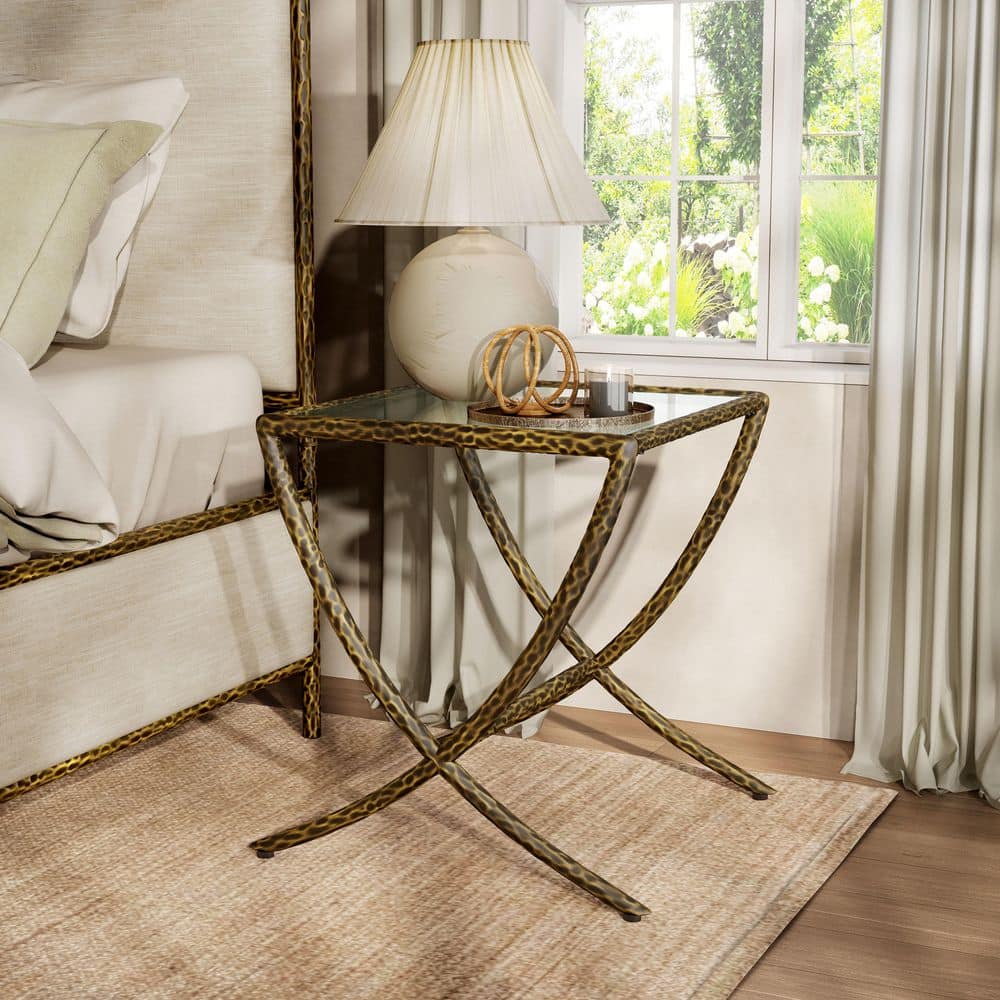Furniture of America Parto 22 in. Modern Forged Gold Metal