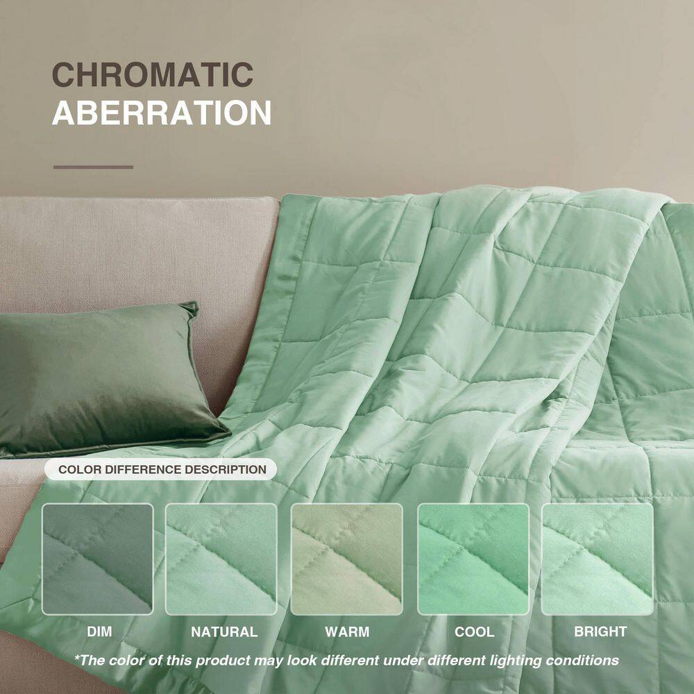 Twin Green Down Alternative Blanket with Satin Trim
