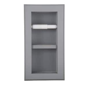 Newton Recessed Toilet Paper Holder 12 Holder in Primed with Bevel Frame in Gray