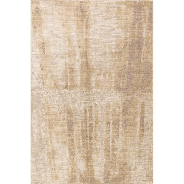 Eulalie Contemporary Abstract Sand 4 ft. x 6 ft. Patio Rug