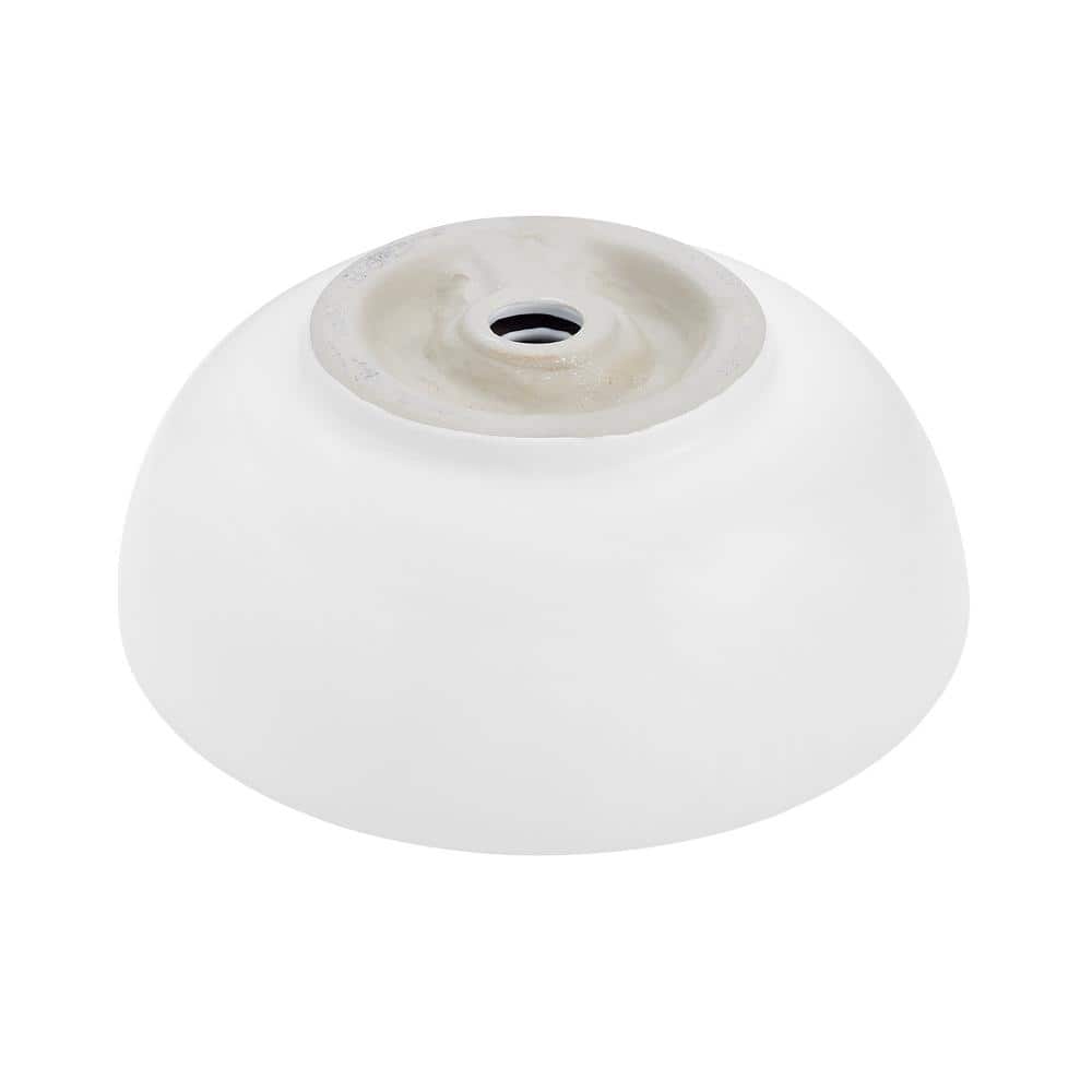 Matte White Ceramic Round Above-Counter Vessel Sink