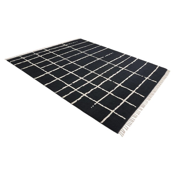 Paris Bohemian Black 6 ft. x 9 ft. Handmade Area Rug