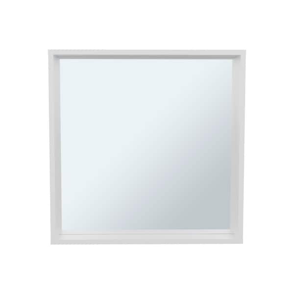 23.6 in. W x 23.6 in. H Rectangular White MDF Surface Mount Medicine Cabinet with Mirror