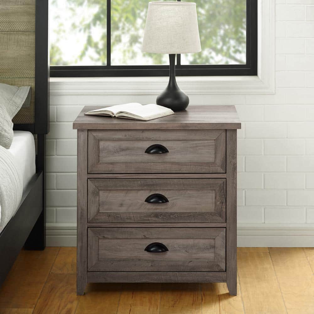 Walker Edison Furniture Company 25 in. W 3-Drawer Grey Wash