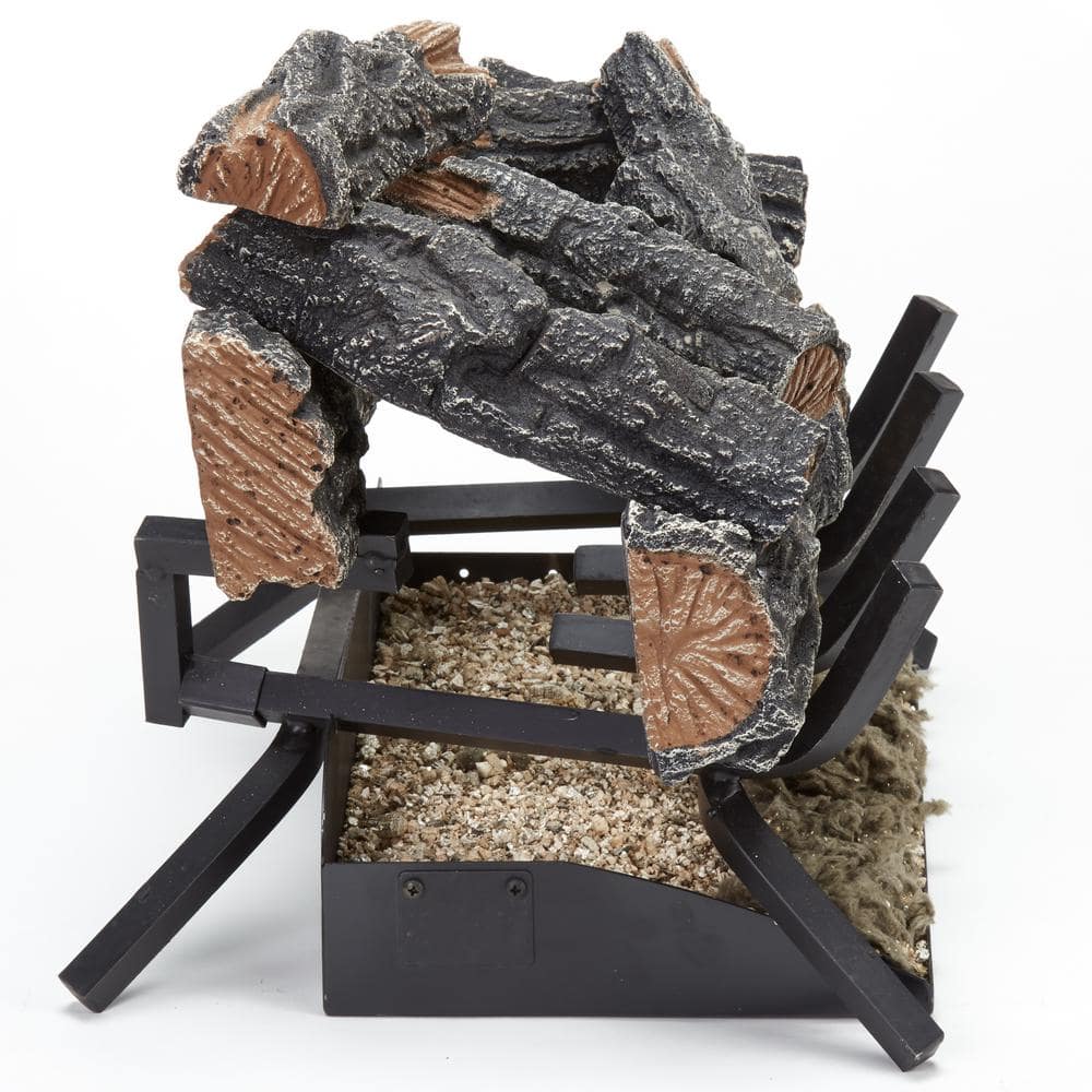 18-Inch Natural Gas Vented Fireplace Log Set with Match Light