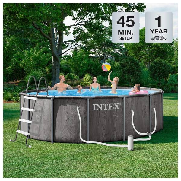 Intex Greywood Prism Frame 15 ft. x 48 in. Round Premium Above