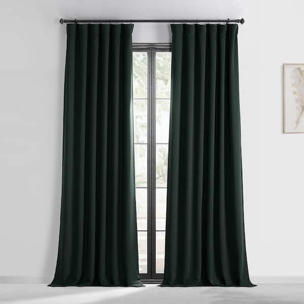 Exclusive Fabrics & Furnishings Dark Mallard Polyester Room Darkening Curtain - 50 in. W x 84 in. L Rod Pocket with Back Tab Single Curtain Panel