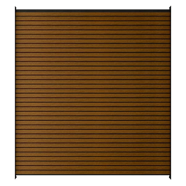 NewTechWood UltraEasy Fencing 6 ft. H x 6 ft. W Brazilian Ipe Wood Plastic Composite Horizontal Fence Panel Section with Black Frame