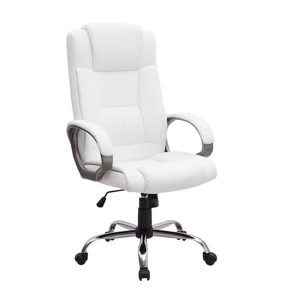Halle High Back Executive Office Chair with Armrests Lumbar Support  Adjustable Height, Swivel and Lumbar Support, Premium Faux Leather  Comfortable