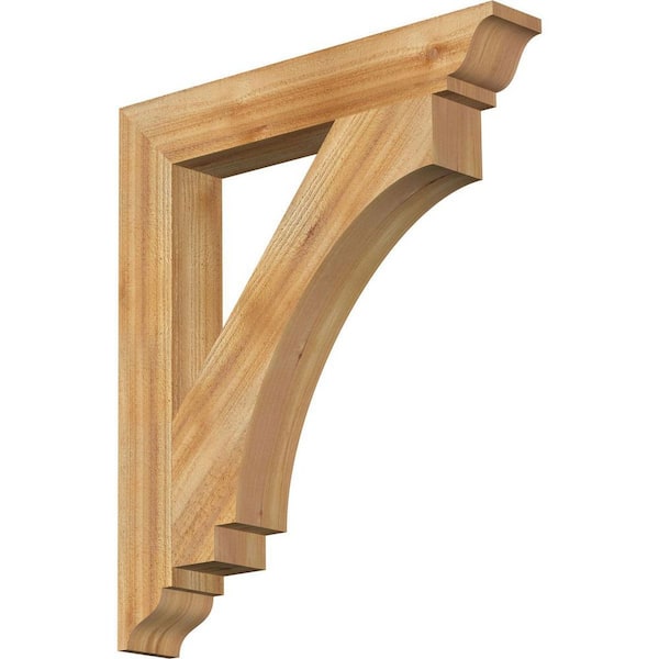 Ekena Millwork 4 in. x 30 in. x 26 in. Western Red Cedar Imperial Traditional Rough Sawn Bracket