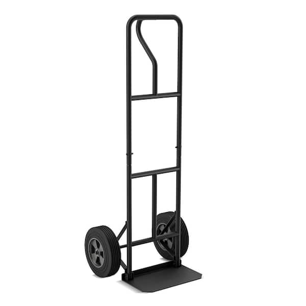 Costway 660 lbs. Heavy-Duty Hand Truck Capacity Trolley Cart with Foldable Nose Plate in Red