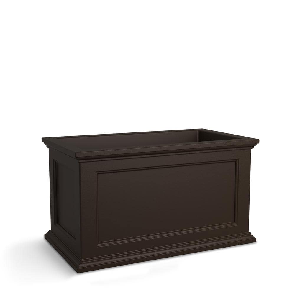 Fairfield Espresso 20"x36" Self-Watering Polyethylene Outdoor Planter