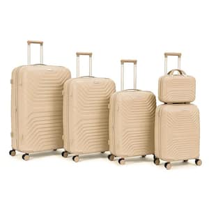 HIKOLAYAE 5-Piece PP Rose Hardside Spinner Luggage Set Travel