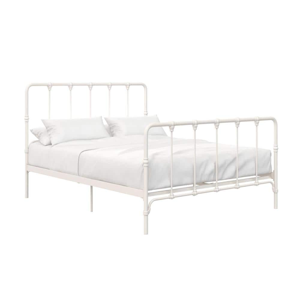 Dhp Alicia Farmhouse White Metal Queen Bed De49445 - The Home Depot