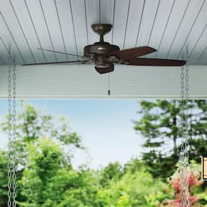 Watch Hunter Fan Company 53240 Builder Elite Indoor Ceiling Fan With Pull Chain Control, 52 Inches, Snow On Live