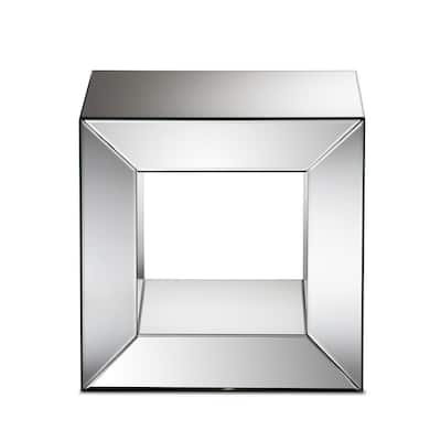 Mirror End Tables Accent, Mirrored Glass End Table