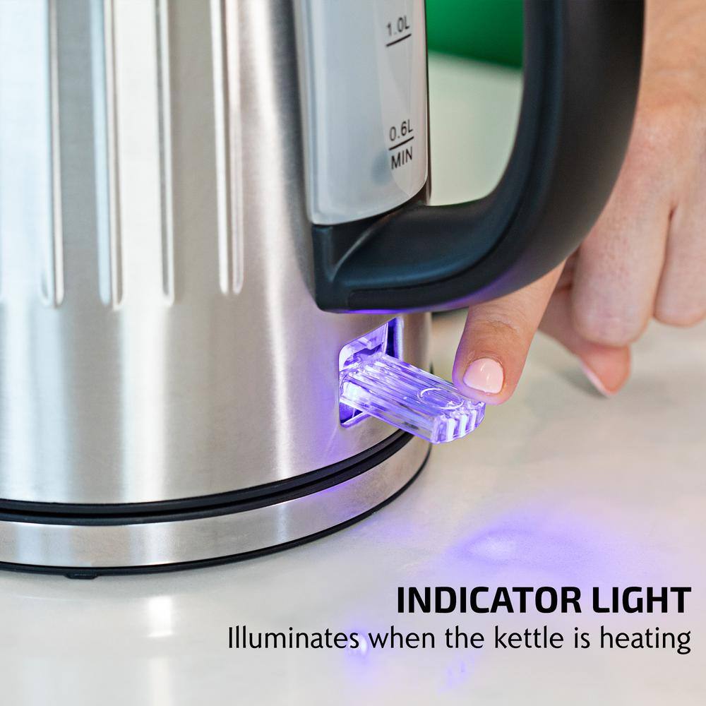 Silver Stainless Steel 1.7L Electric Kettle with Auto Shut Off