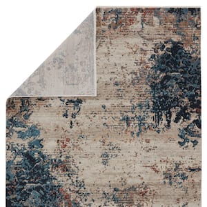 Vibe Terrior Blue/Red 7 ft. 10 in. x 10 ft. 10 in. Abstract Rectangle Area Rug