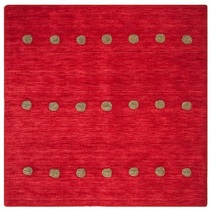 Himalaya Red 6 ft. x 6 ft. Square Geometric Area Rug