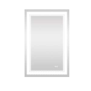 24 in. W x 36 in. H Rectangular Frameless Wall Mounted Bathroom Vanity Mirror LED with 3 Colors Light Touch Button