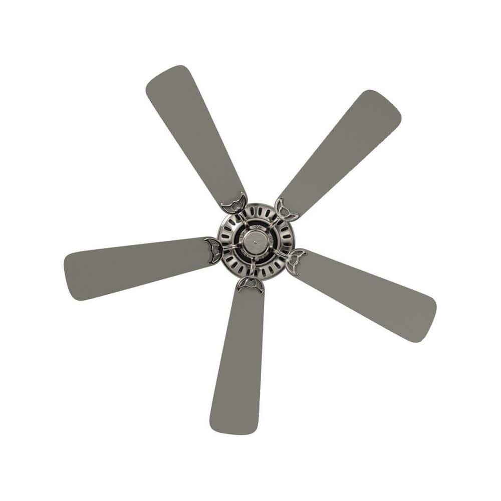 52-Inch Brushed Nickel Low Profile Ceiling Fan with Silver Blades