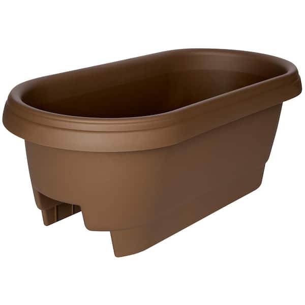 24 Inch Plastic Rectangular Grecian Planter Flower Window Deck Railing Box