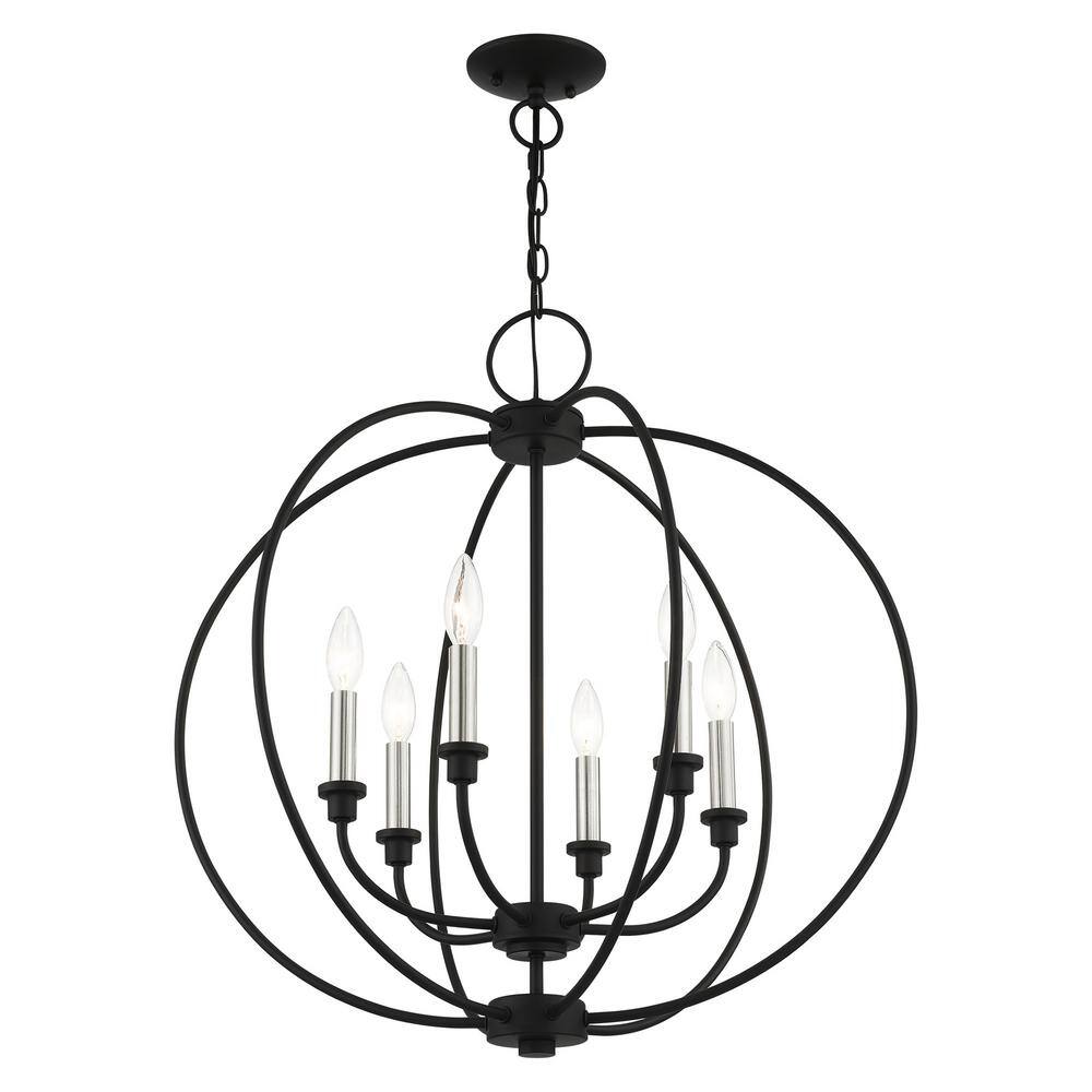 Milania Elegance 6-Light Black Crystal Candelabra Chandelier
