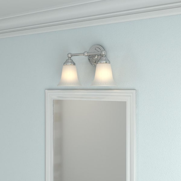 Hampton Bay Cameron 2-Light Chrome Bath Light