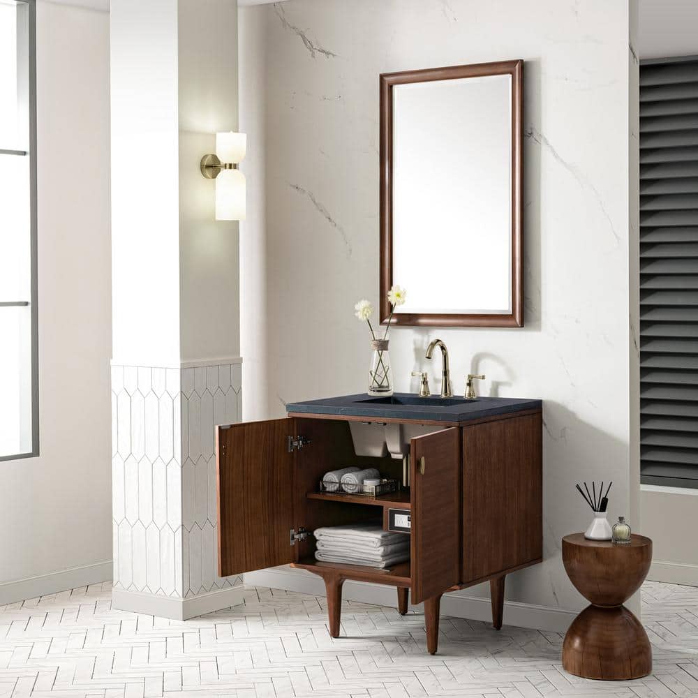 Amberly 30" Walnut Single Bathroom Vanity Base