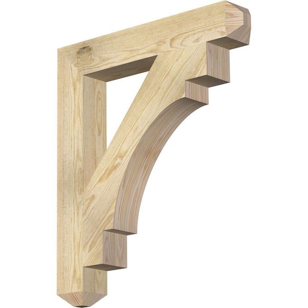 Ekena Millwork 4 in. x 30 in. x 26 in. Douglas Fir Merced Craftsman Rough Sawn Bracket