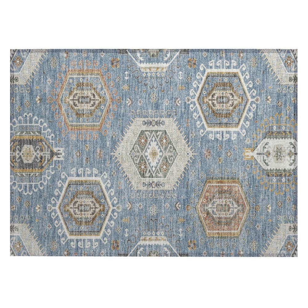 Chantille Machine Washable Indoor/Outdoor Abstract ACN2574 Denim 2 ft. x 3 ft. Accent Rug price history on PriceWatchPro