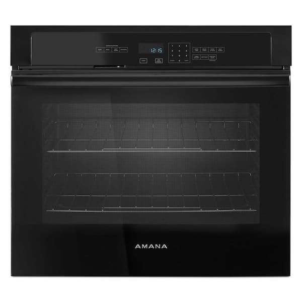 Amana 30 in. Single Electric Wall Oven Self-Cleaning in Black