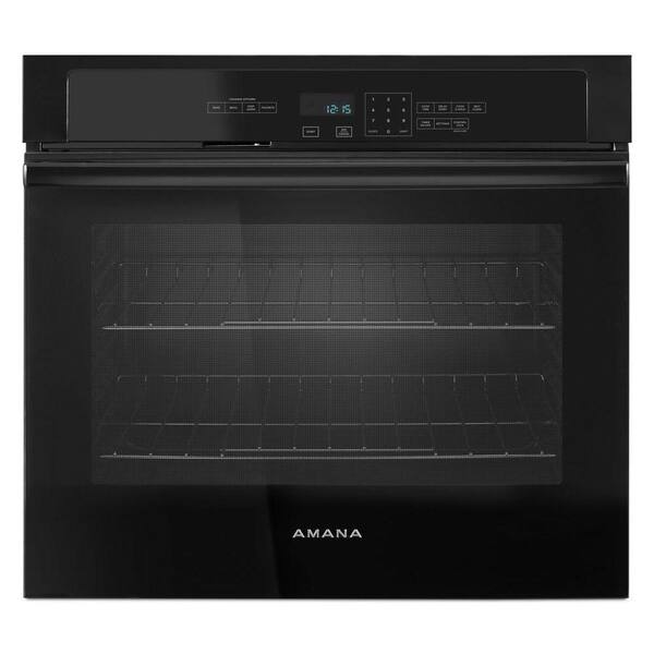 Amana 27 in. Single Electric Wall Oven Self-Cleaning in Black