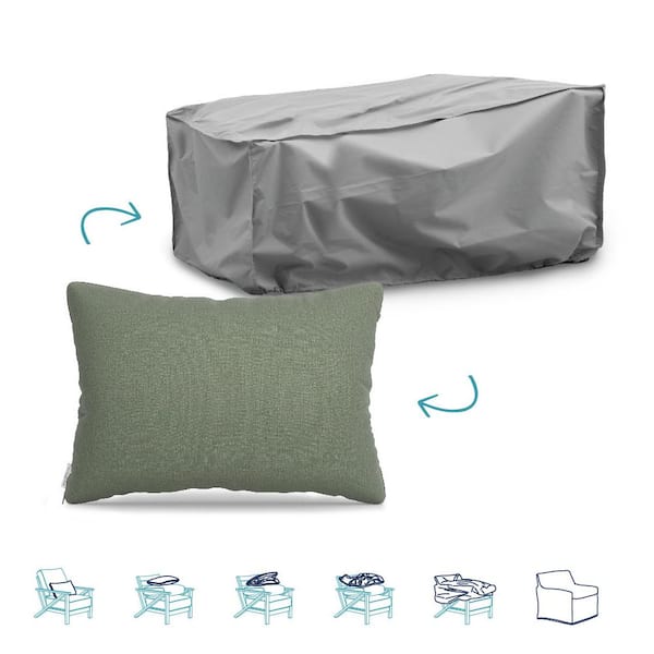 Unbranded Pillow-To-Cover 16 in. x 24 in. Cast Sage Pillow Chaise Lounge Cover