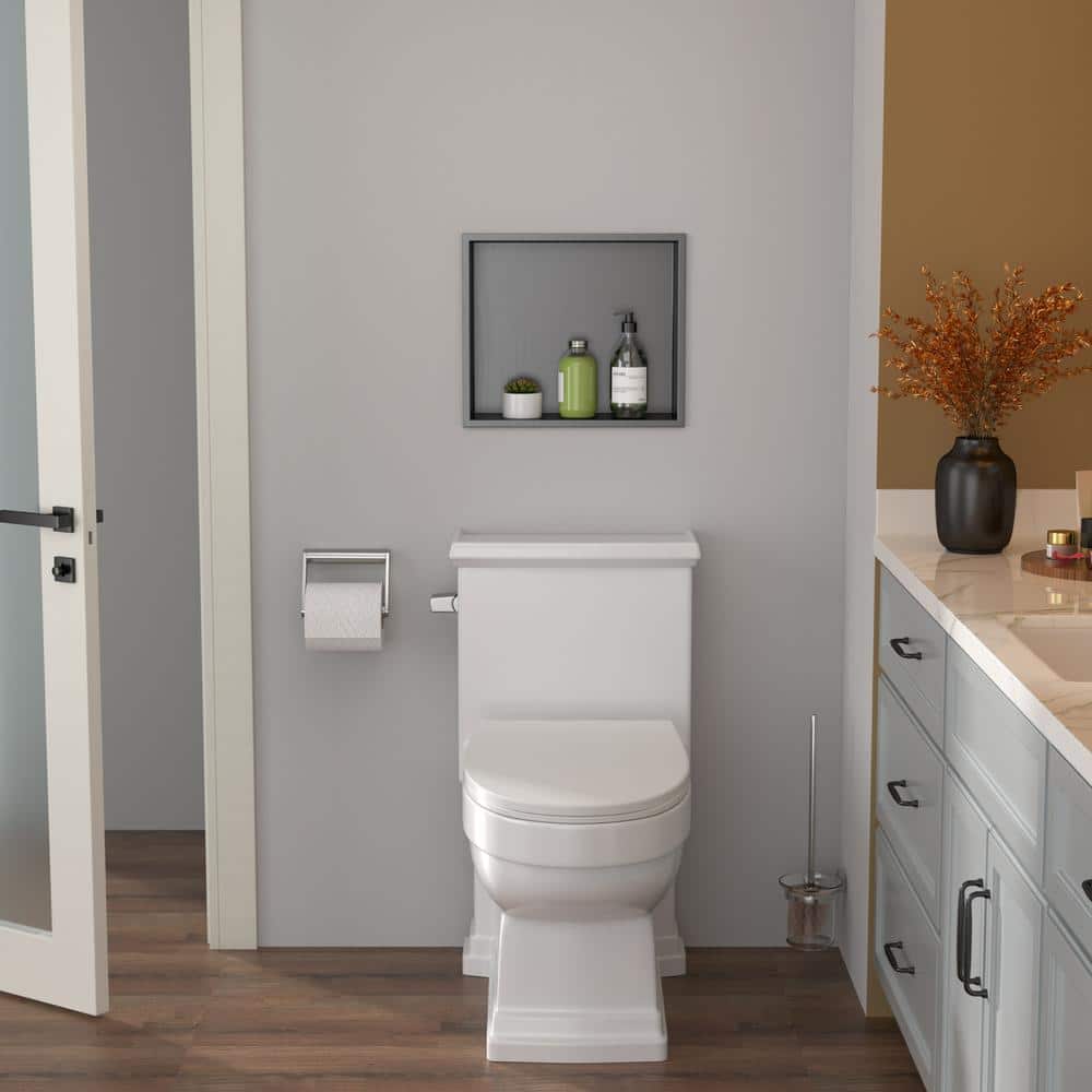 17" x 15" Black Stainless Steel Rectangular Shower Niche