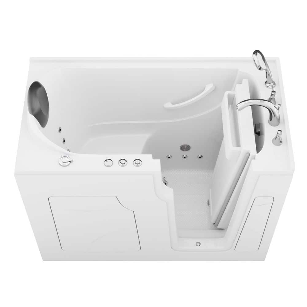 WTHDX Series 28 in. x 53 in. Right Drain Whirlpool Walk-in Bathtub in White with Fast Filling Faucet Set price history on PriceWatchPro