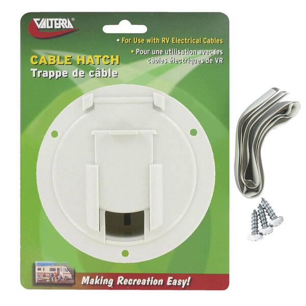 Valterra Medium Round Cable Hatch - White