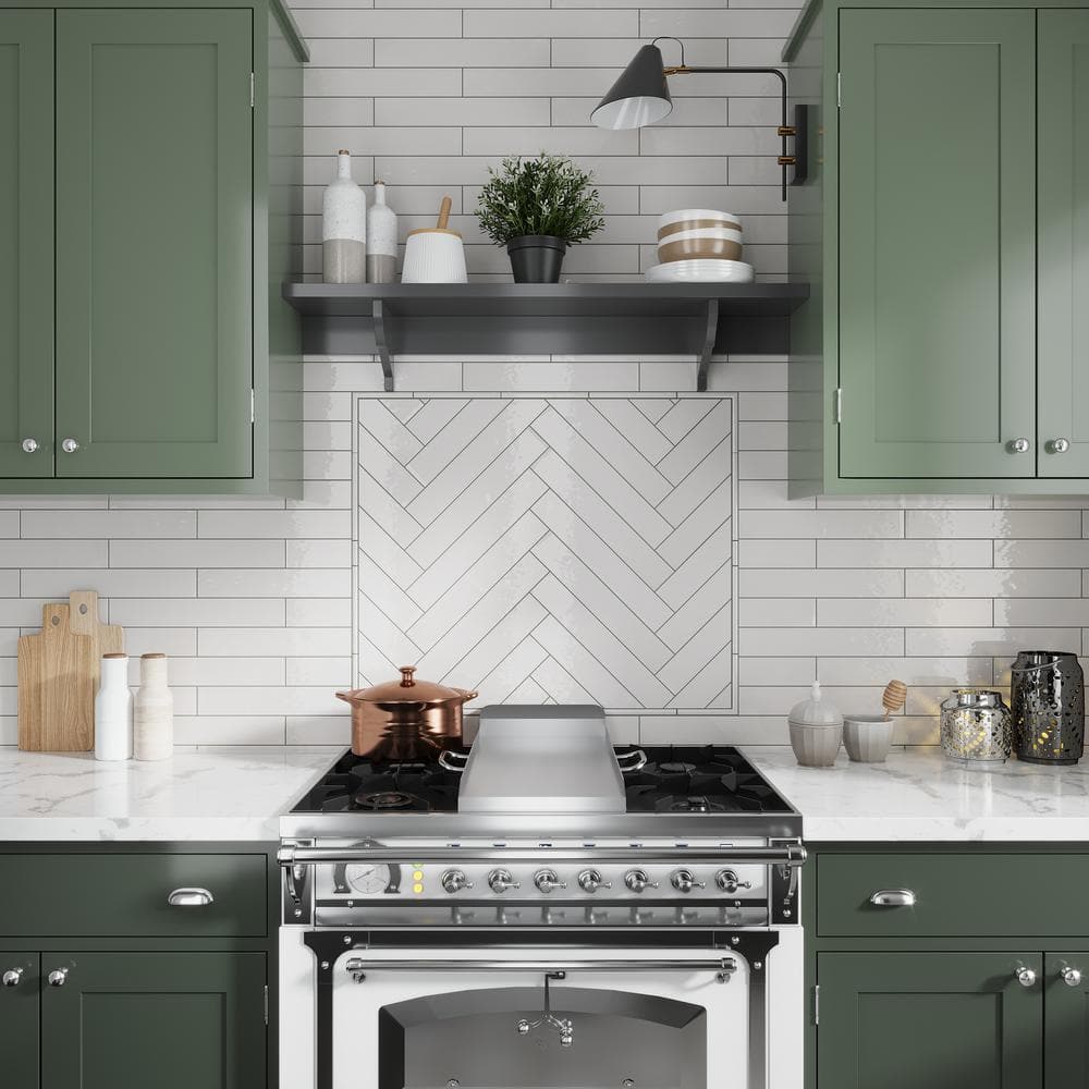 Ivory White Glossy Ceramic Subway Wall and Floor Tile