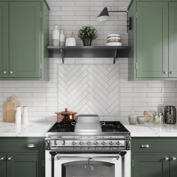 Silken White 0.5 in. x 7.9 in. Glossy Ceramic Pencil Tile Trims (0.3 sq. ft./case) (10-pack)