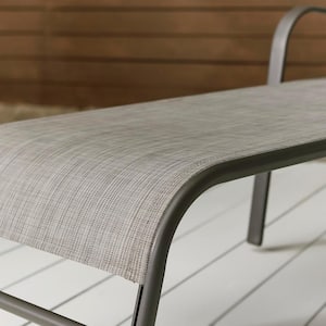 Mix and Match Sling Outdoor Patio Chaise Lounge in Riverbed Taupe
