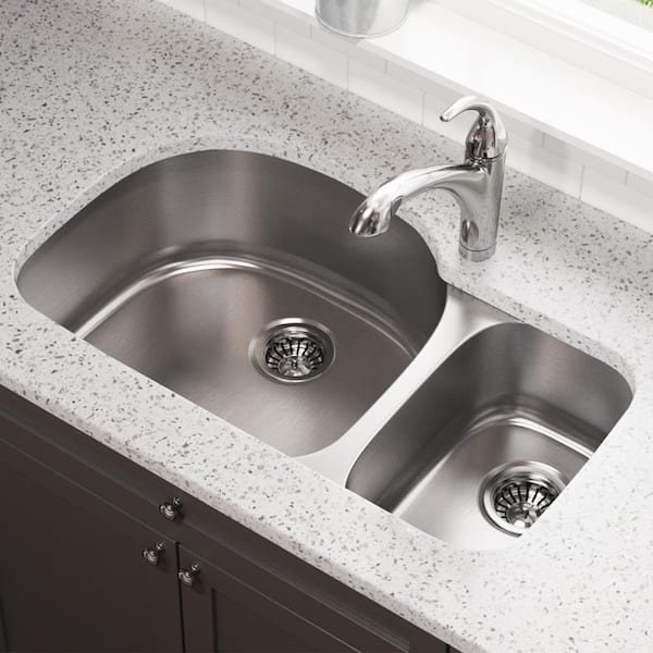 MR Direct Undermount Stainless Steel 35 in. Double Bowl Kitchen Sink ...