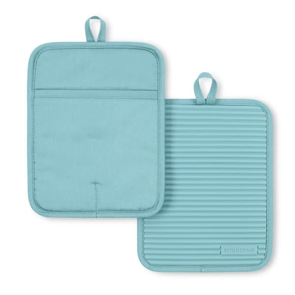 Ribbed Soft Silicone Mineral Water Potholder Set (2-Pack)