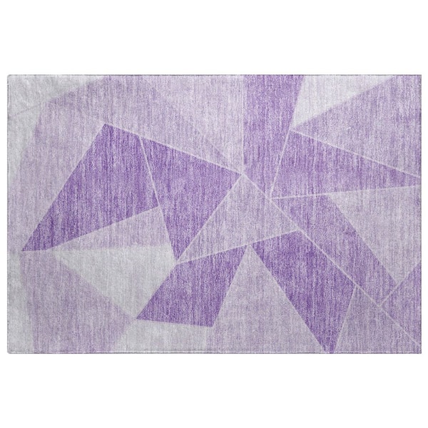 Dream Shag Premium Machine Washable Abstract ADS636 Lilac 2 ft. x 3 ft. Accent Rug