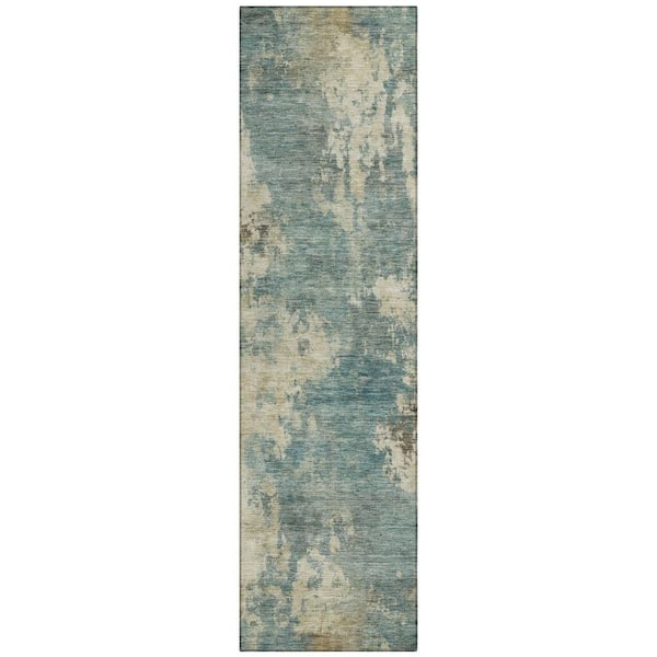 Addison Rugs Chantille Machine Washable Indoor/Outdoor Abstract ACN2066 Teal 2 ft. 3 in. x 7 ft. 6 in. Runner Rug