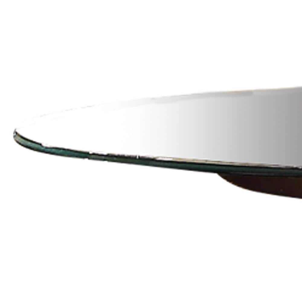 Vendome Cherry and Clear Glass Round Pedestal Dining Table