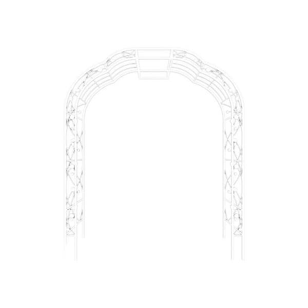 Unbranded 98.4 in. Metal Outdoor Arch Cream White Garden Arbor Trellis