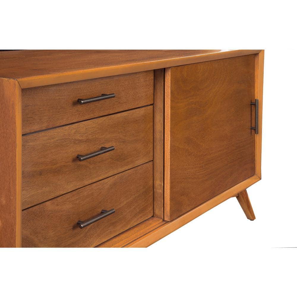 Flynn Acorn Mid-Century Modern Mahogany TV Console with Cabinet