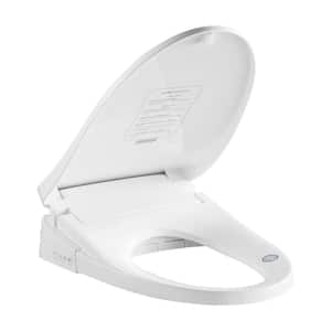 Electric Smart Bidet Toilets Seat for Elongated Toilets in White with Heated Seat, LED Nightlight, Remote Control